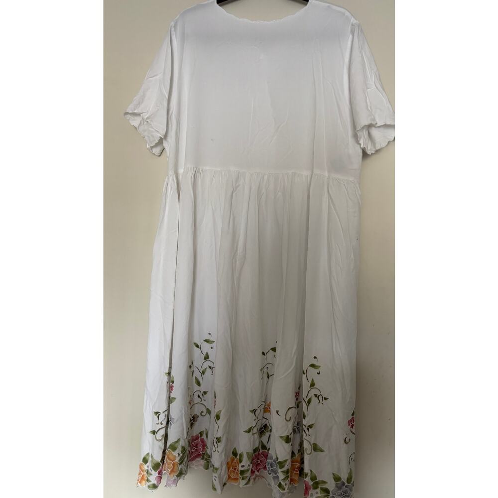 Vintage Sue Brett Dress Womens Size XL Embroidered White Cottagecore / Boho - Picture 4 of 5